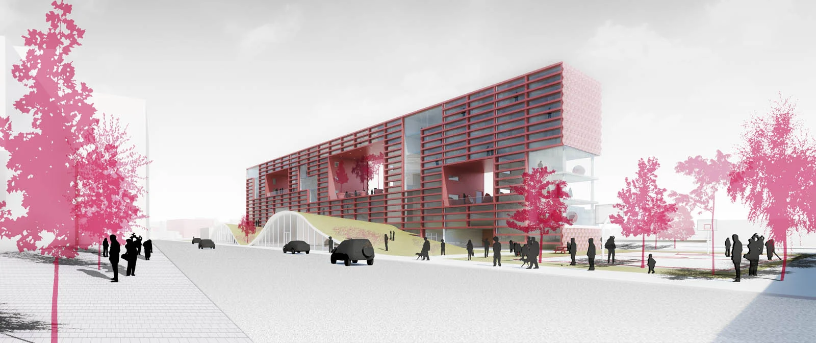 Work, speculative community building rendering