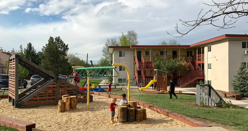 Completed community playscape