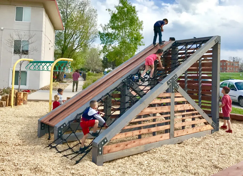 Completed climbing structure