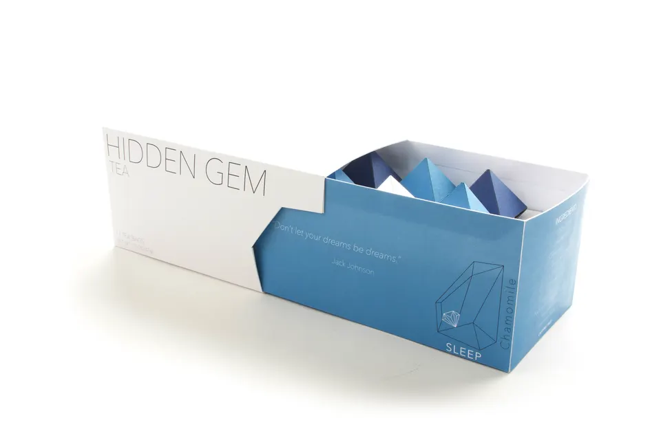 Open blue package