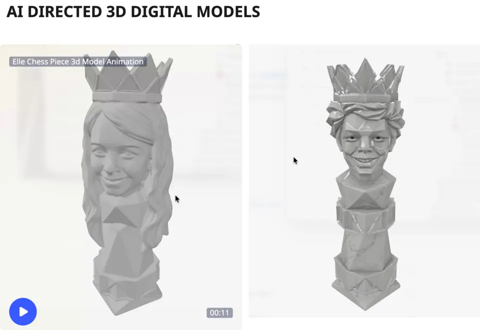 Generated 3D chess models