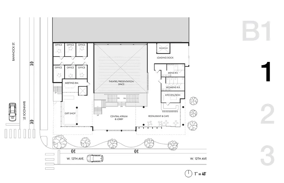 Longitudinal building section