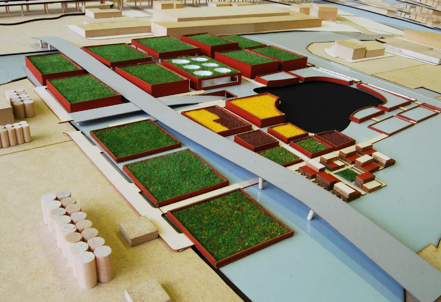 Physical model view toward the central remediation void